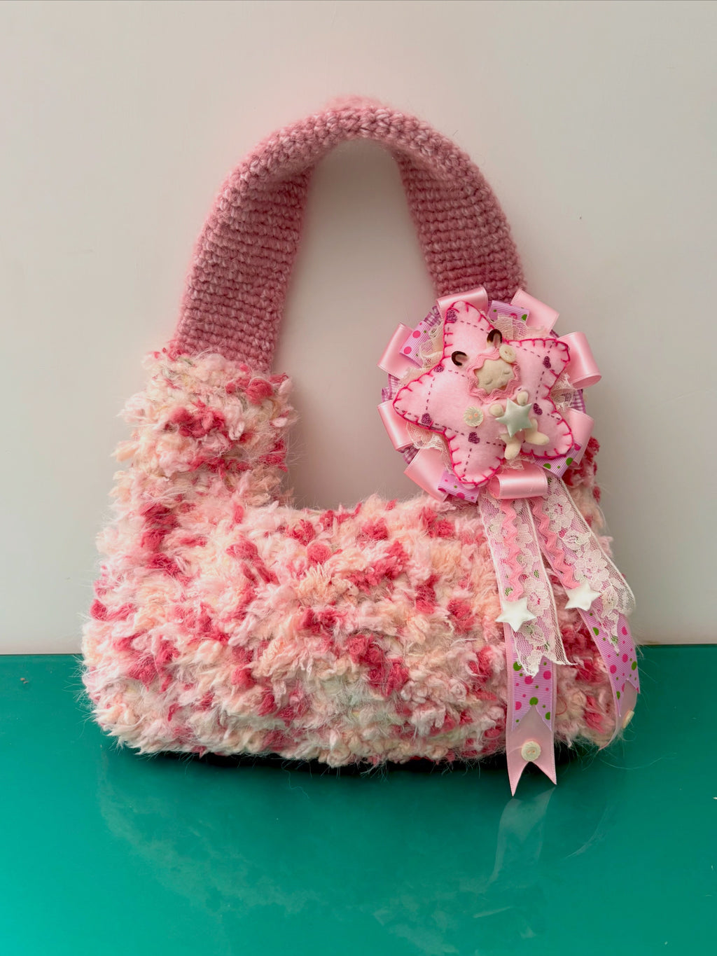 bunny rosette brooch & hairclip