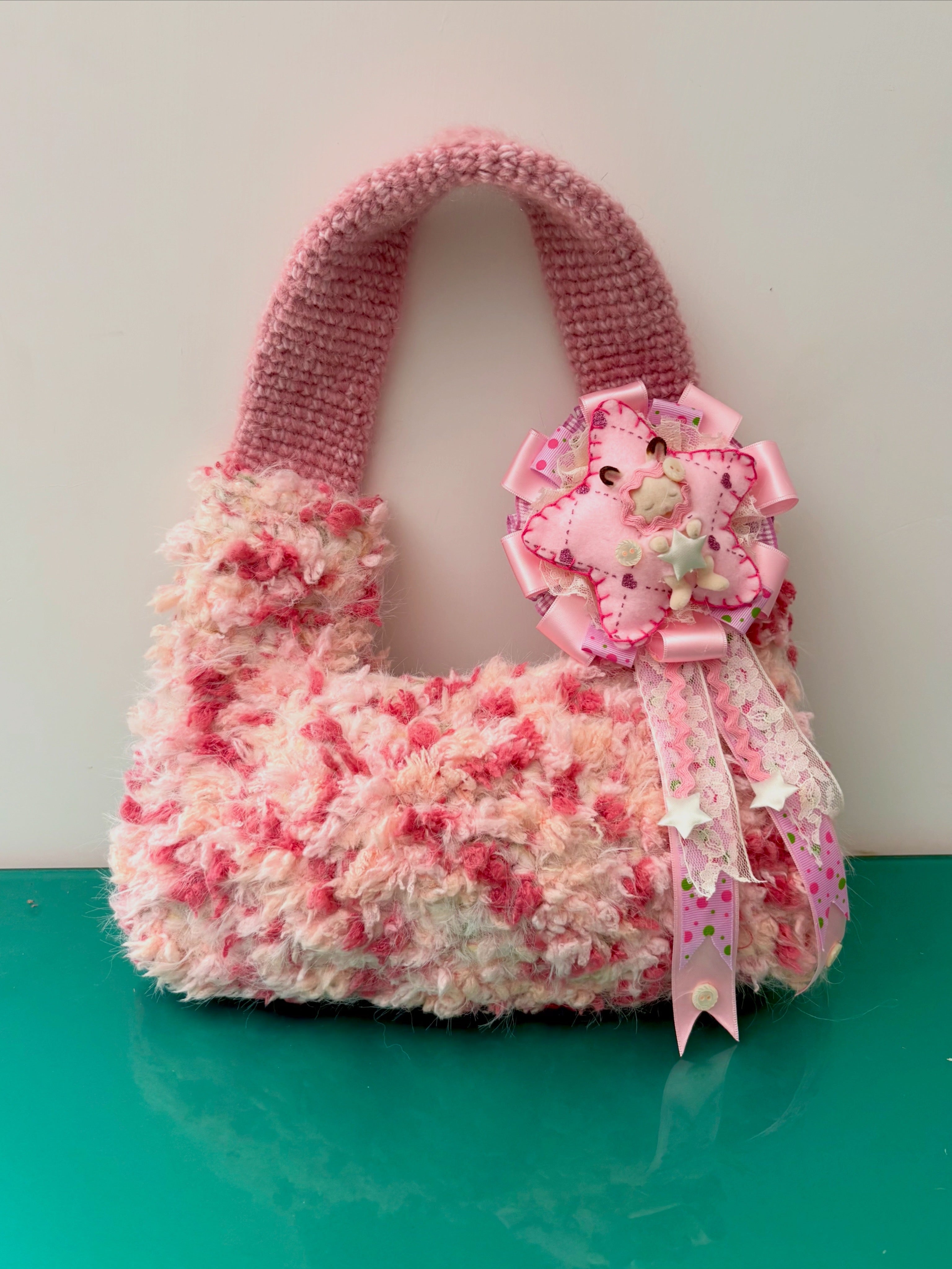 bunny rosette brooch & hairclip