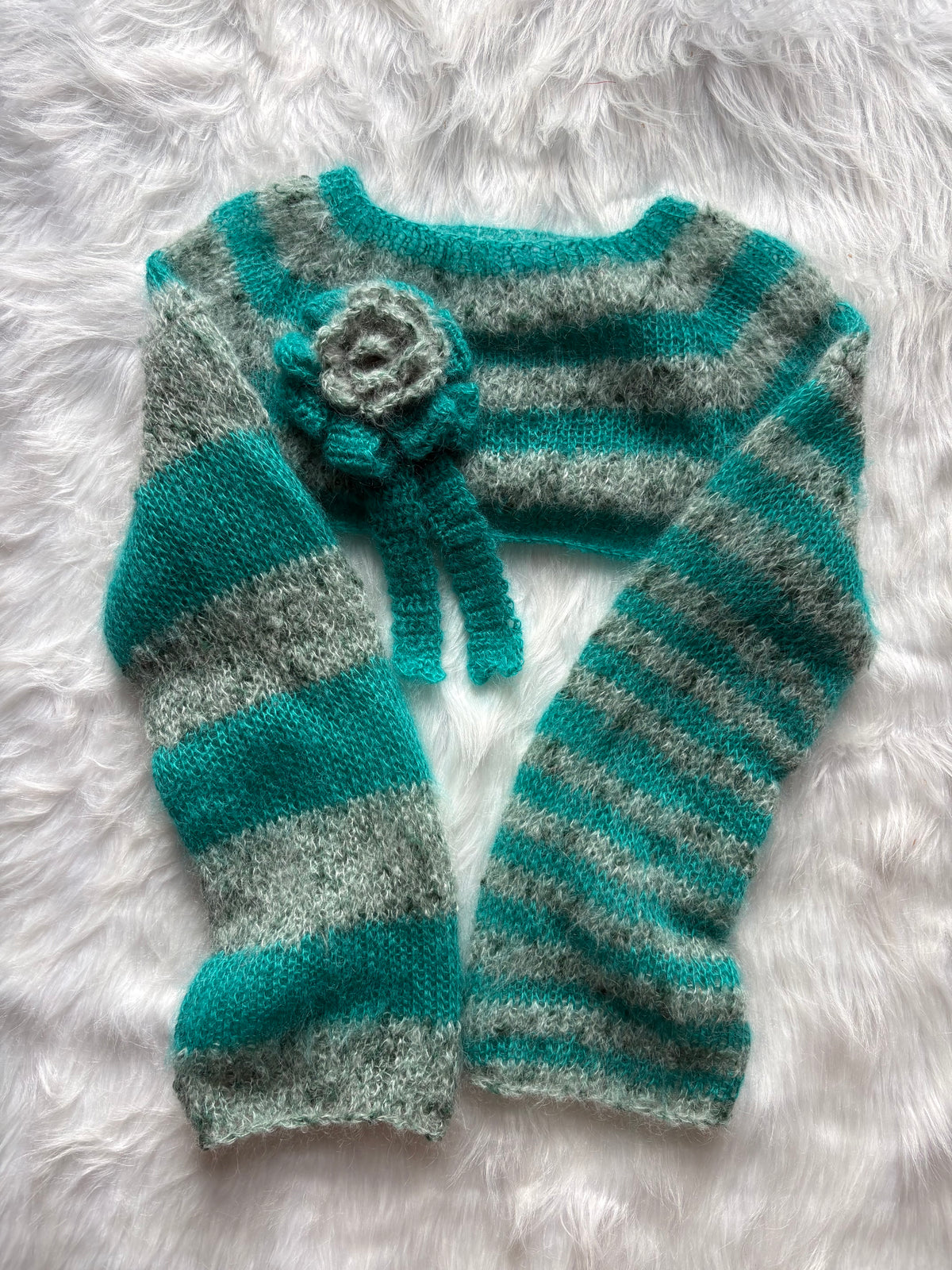 chocomint striped bolero