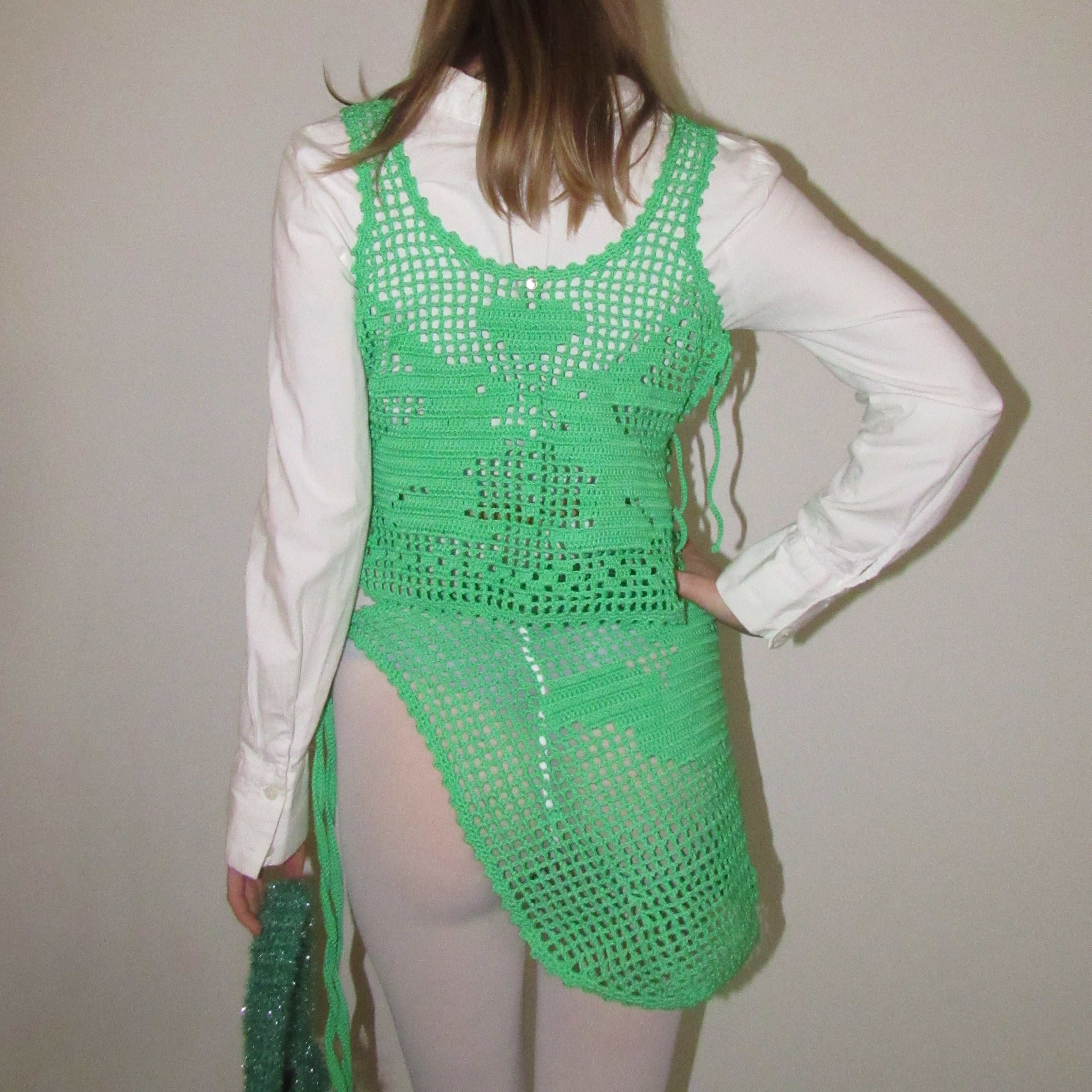 melon bunny filet wrap skirt