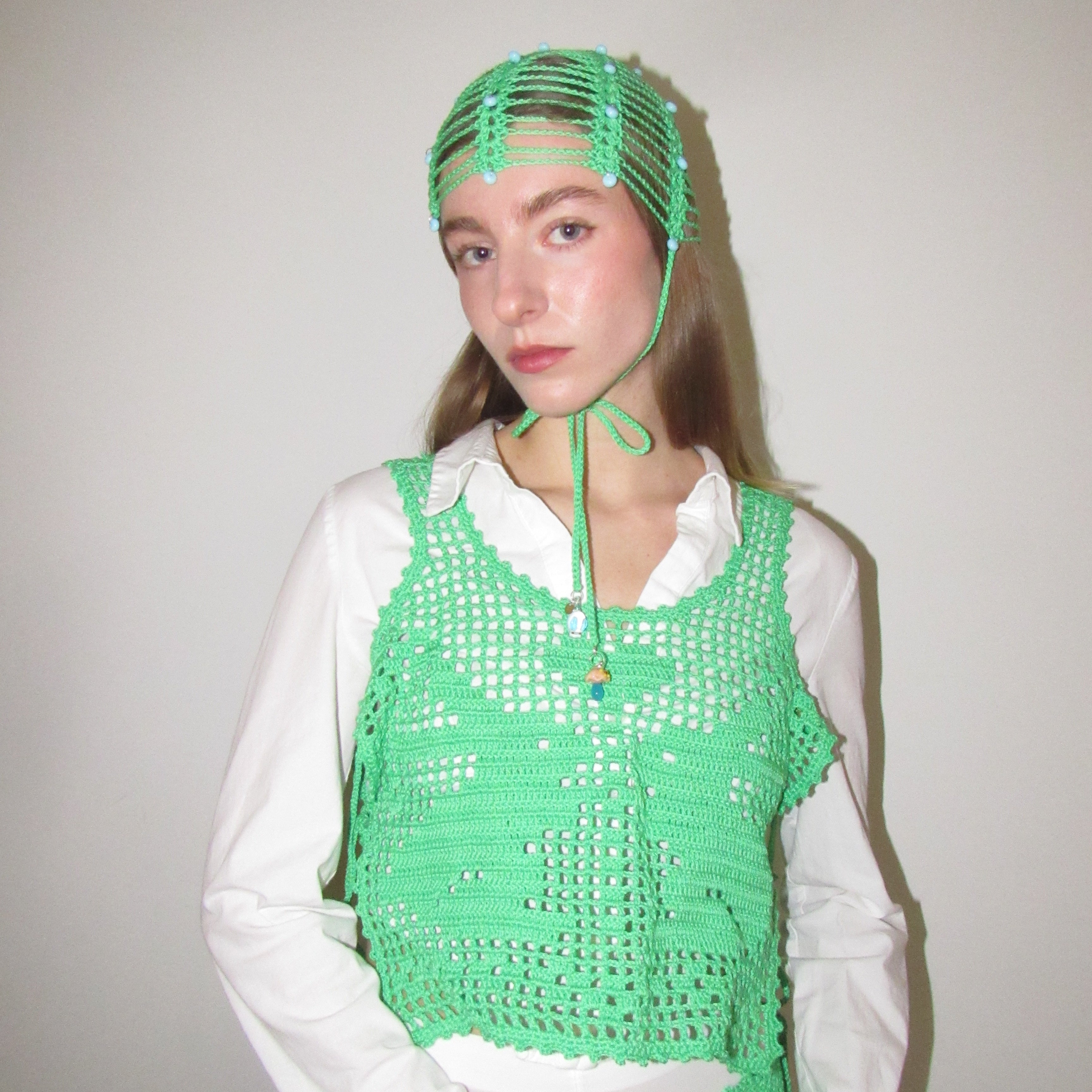 melon bunny filet vest