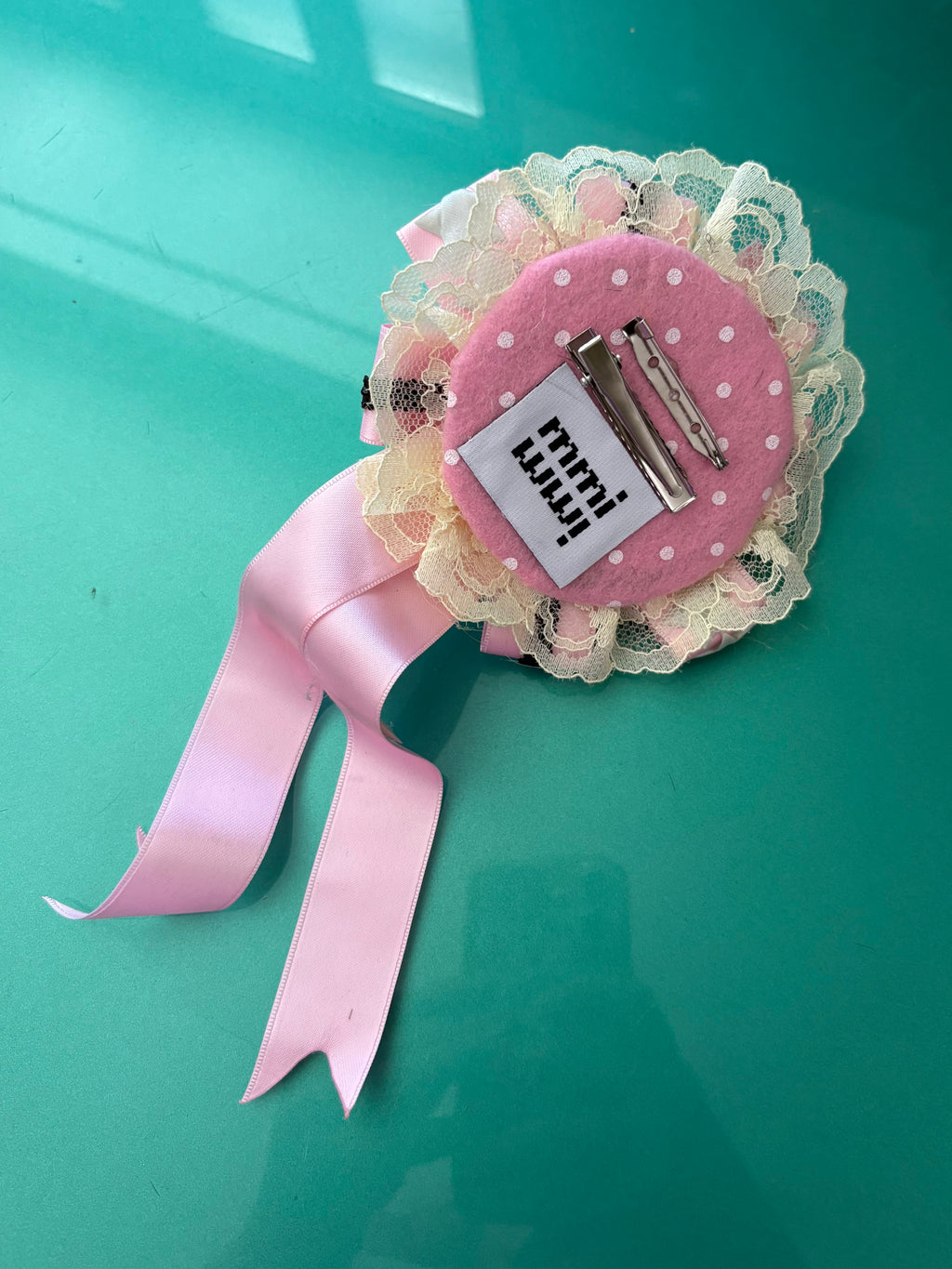 bunny rosette brooch & hairclip