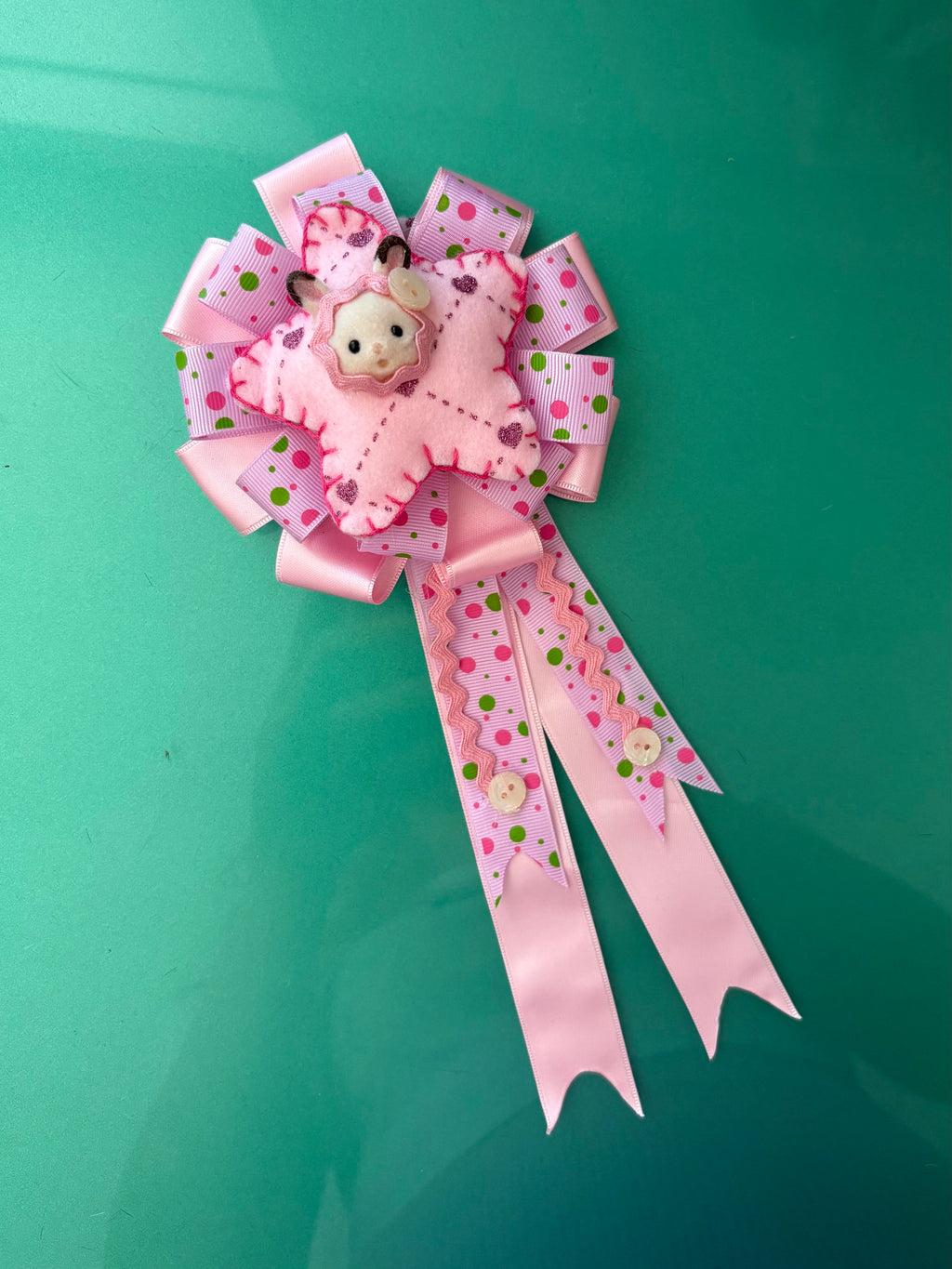bunny rosette brooch & hairclip