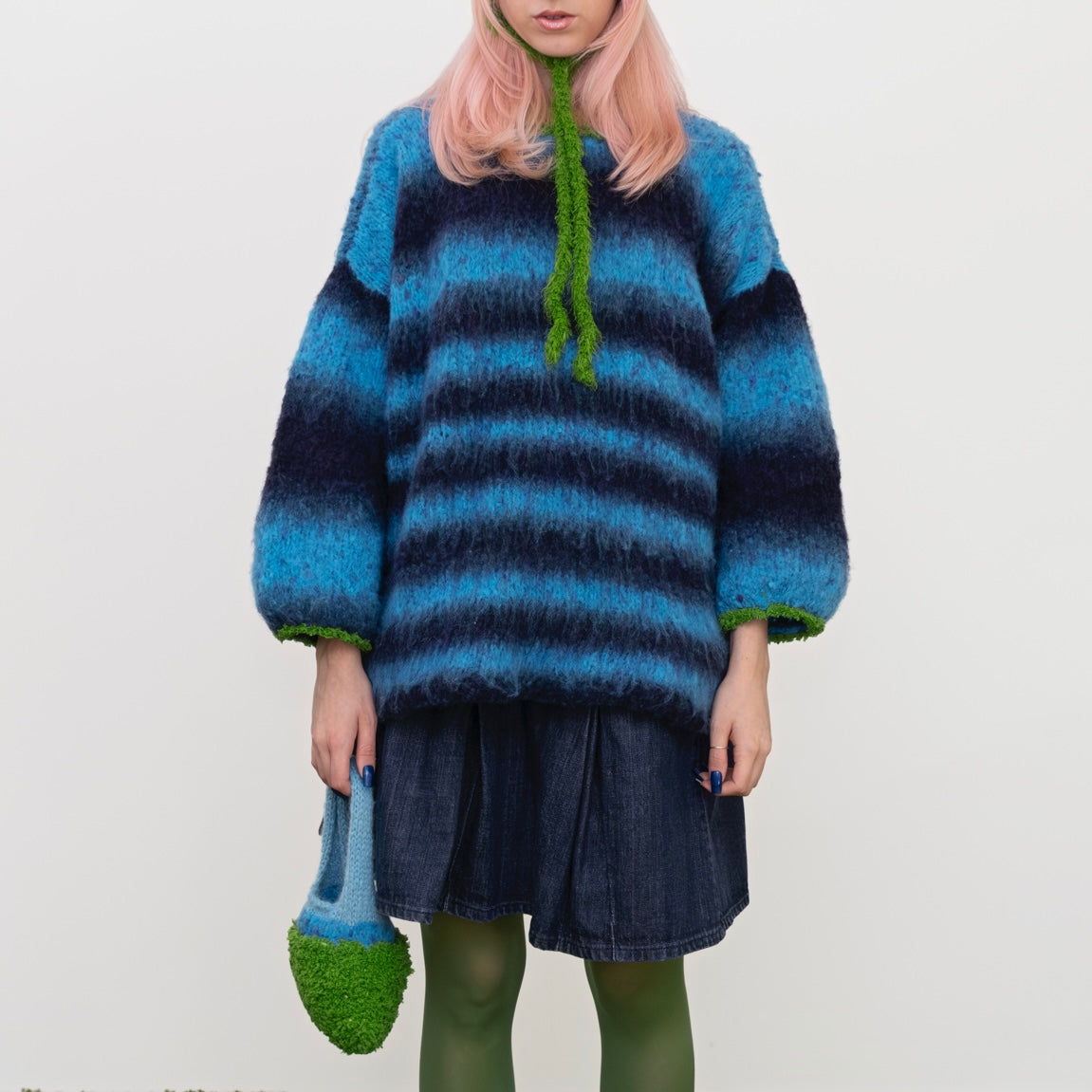 blue stripes oversize sweater