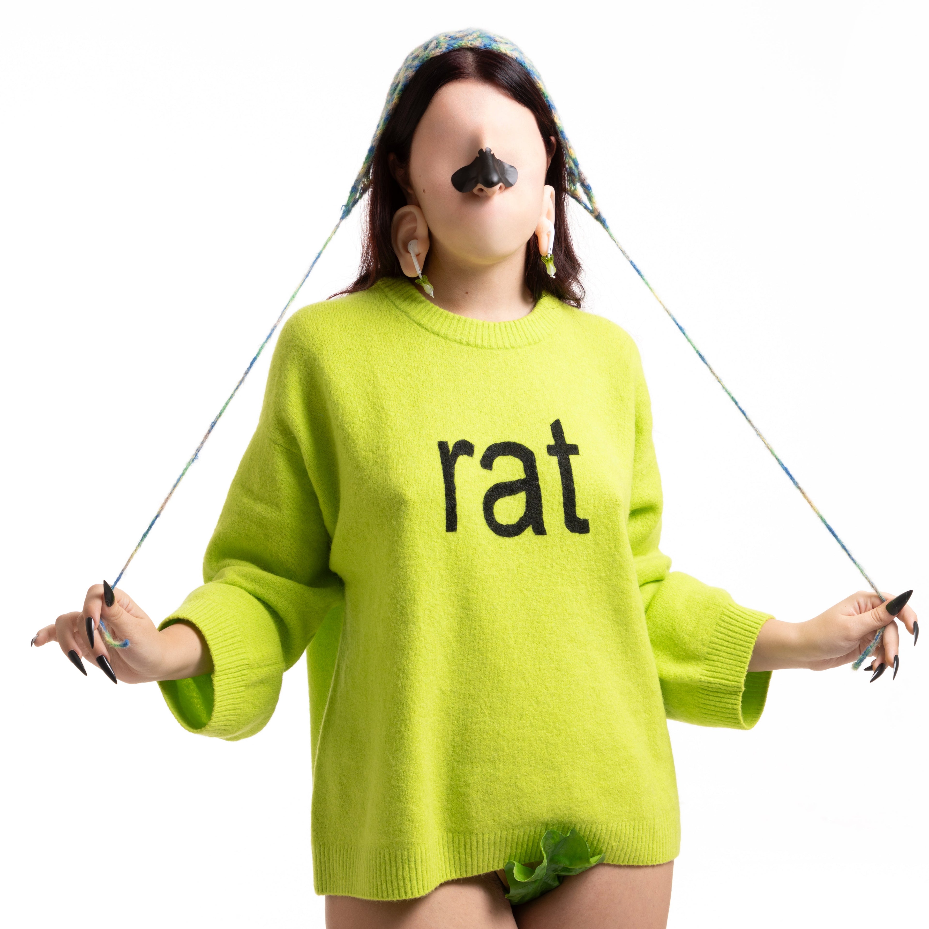 rat printed sweater
