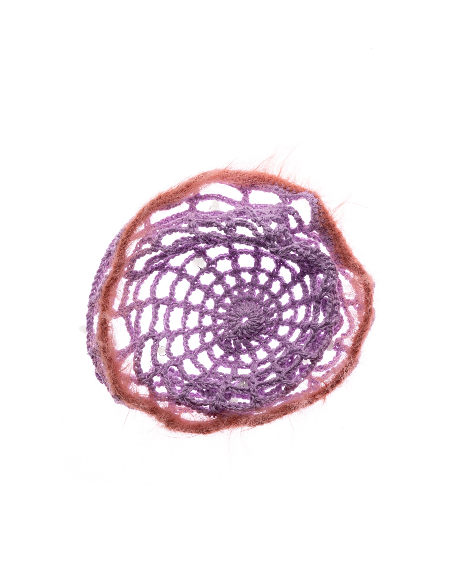 fuzzy crochet net hat