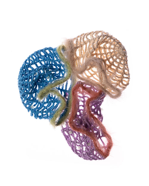 fuzzy crochet net hat